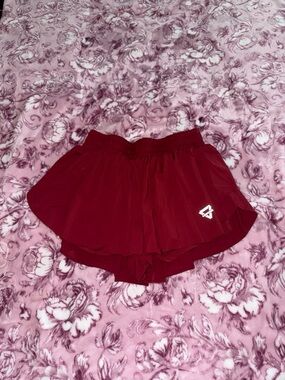 Women's Red/Burgundy Athletic Skort with Built-In Shorts